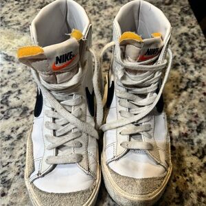 Nike White and Cream High-Top Sneakers